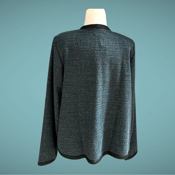 NWT-Kim & Co~Textured Jacket~Size XL~ Relaxed Fit~Teal & Black - Picture 2 of 8